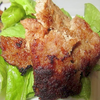 豚肉味醂味噌焼きレタスサラダ